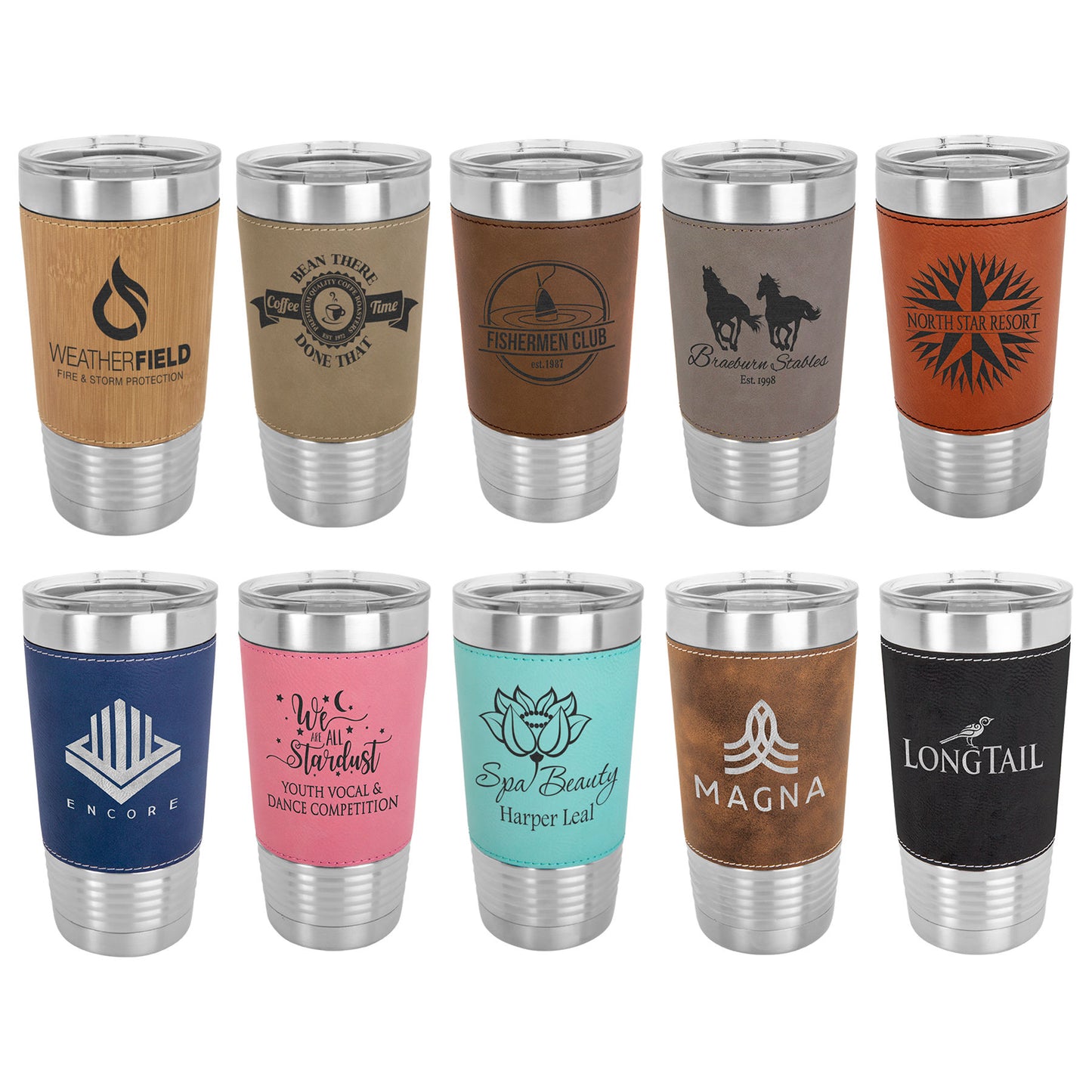 20 OZ LEATHERETTE GRIP TUMBLER WITH SLIDER LID