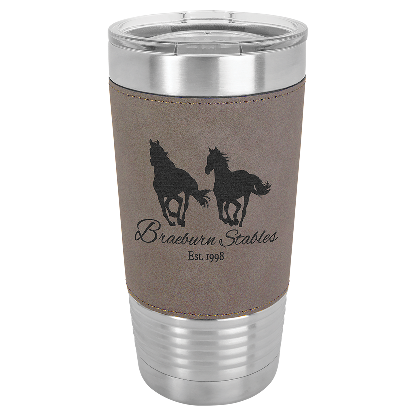 20 OZ LEATHERETTE GRIP TUMBLER WITH SLIDER LID